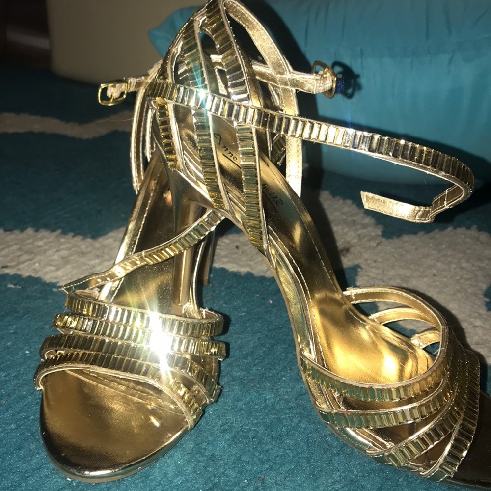 Gold prom dress heels formal